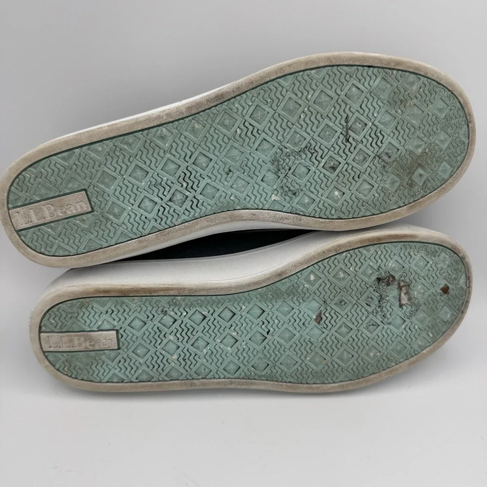 L.L.Bean‎ Women's Eco Bay Nubuck Leather Sneakers Slate Cool Sea Blue 7.5